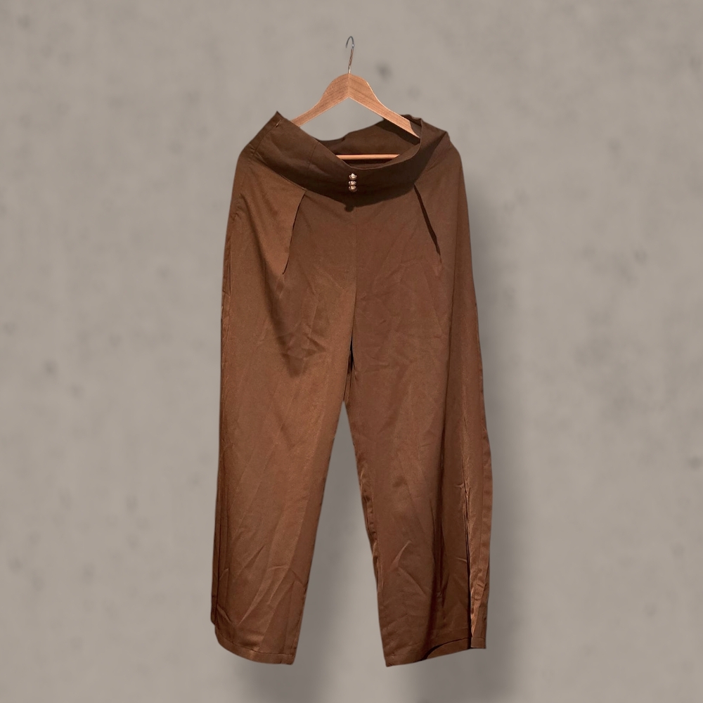 Brown Wide-Leg Pants